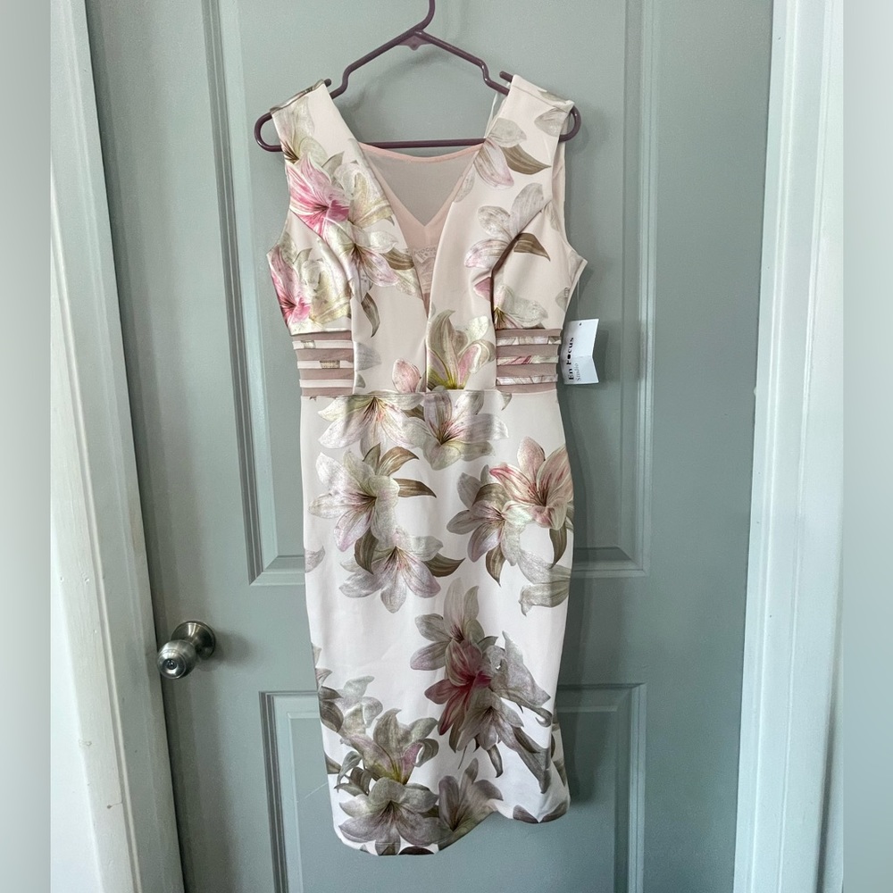 Pink Floral Bodycon Dress